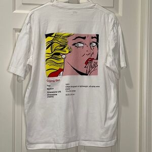 Rare Uniqlo X Roy Lichtenstein White Cotton T Shirt - Crying Girl
